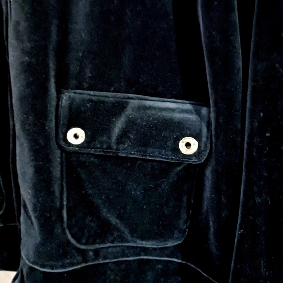 Lauren Ralph Lauren Black Velvet Zip Up Shacket - Picture 4 of 6